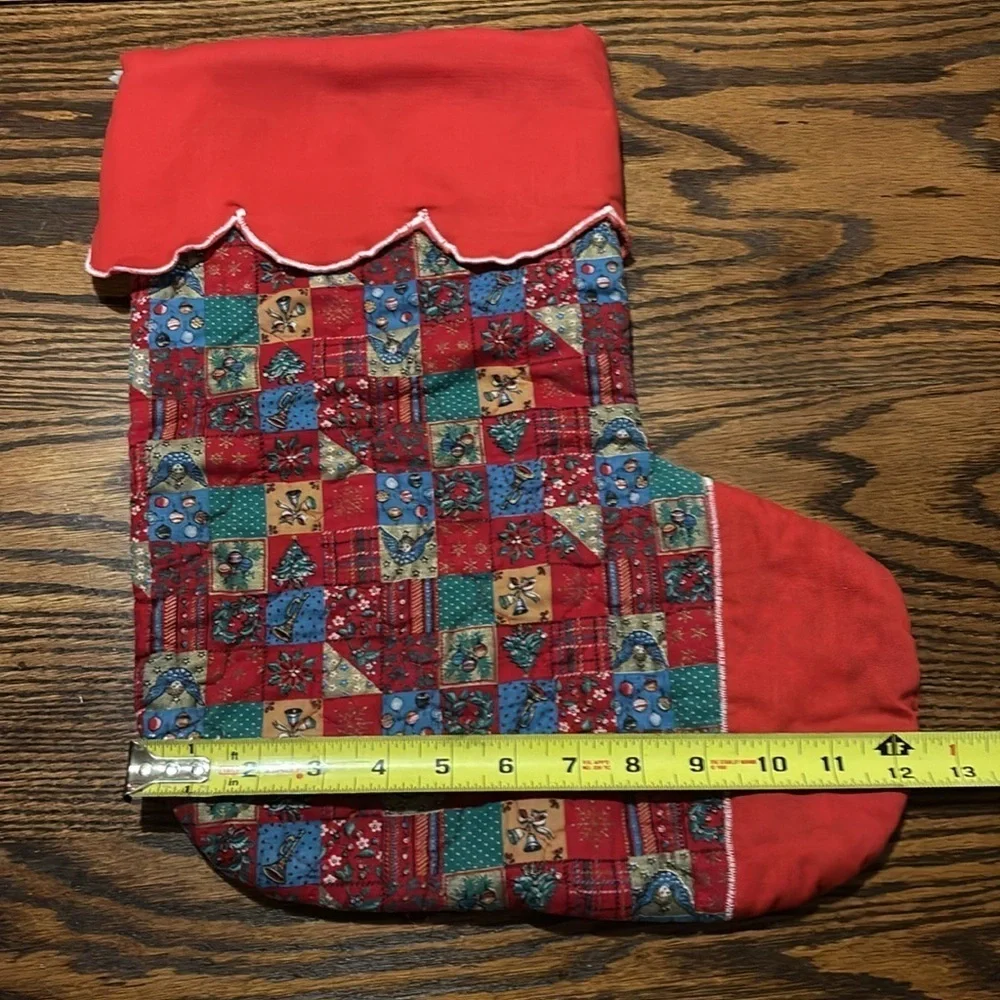 Christmas Stocking Vintage Quilted